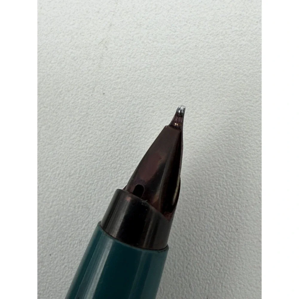 1970s PARKER 45 FOUNTAIN PEN Teal Brushed Chrome Vintage All Original